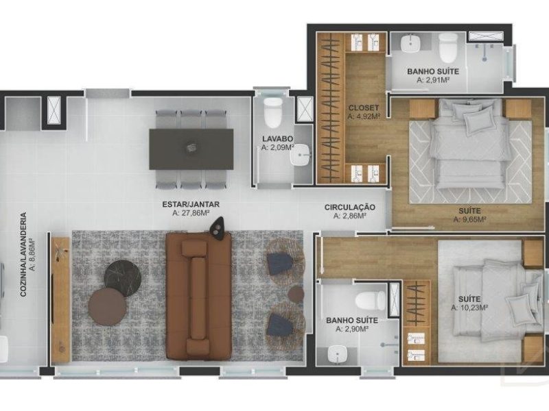 Apartamento à venda com 85m², 3 quartos, 1 suíte, 2 vagas no bairro Vila Rosa em Novo Hamburgo